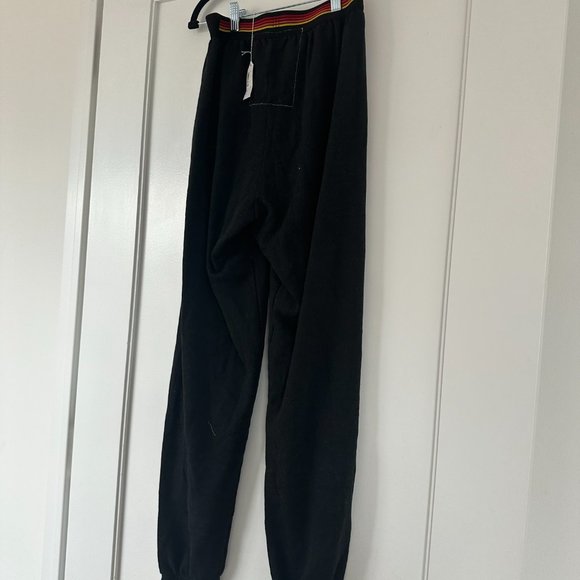 Aviator Nation Sweatpants Logo Stripe Elastic Waistband Black Unisex Sz Small - Picture 8 of 9